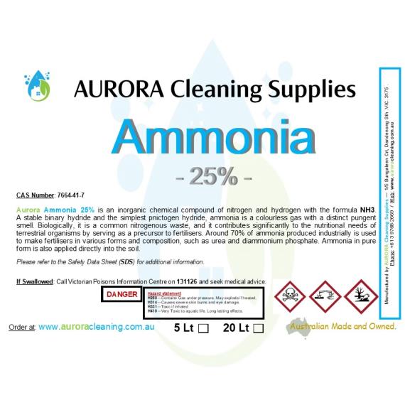 Raw Materials - Ammonia 25% Pick Up Only