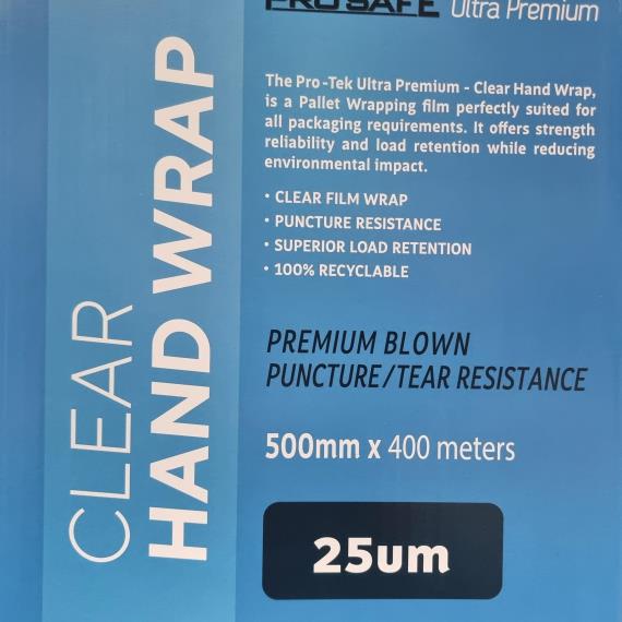 Gloves & Disposables - Clear Hand Stretch Wrap 25um