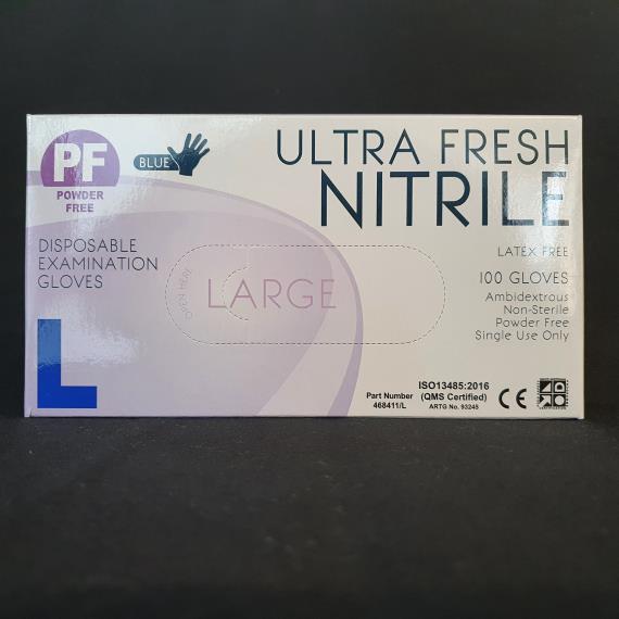Gloves & Disposables - Disposable Nitrile Gloves Blue Powder Free Large Heavy Weight 5.5g