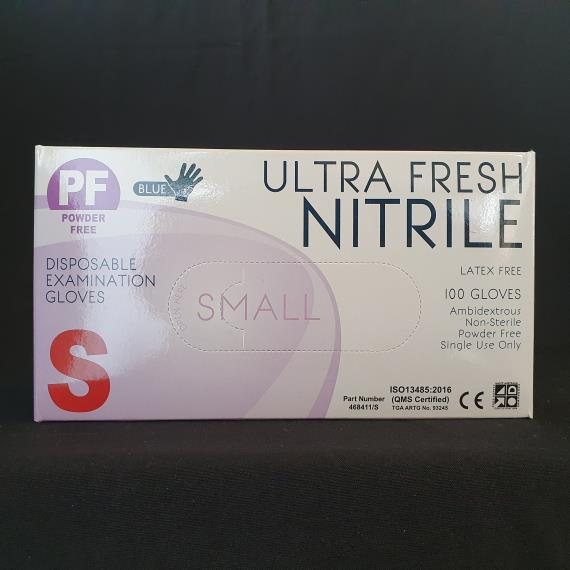 Gloves & Disposables - Disposable Nitrile Gloves Blue Powder Free Small Heavy Weight 5.5g