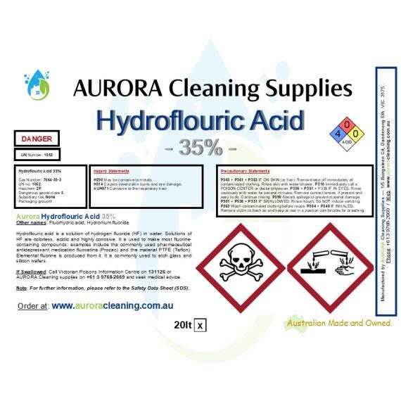 Raw Materials - Hydrofluoric Acid 35% Pickup Only