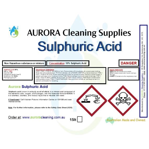 Raw Materials - Sulphuric Acid 98%  Pick up Only