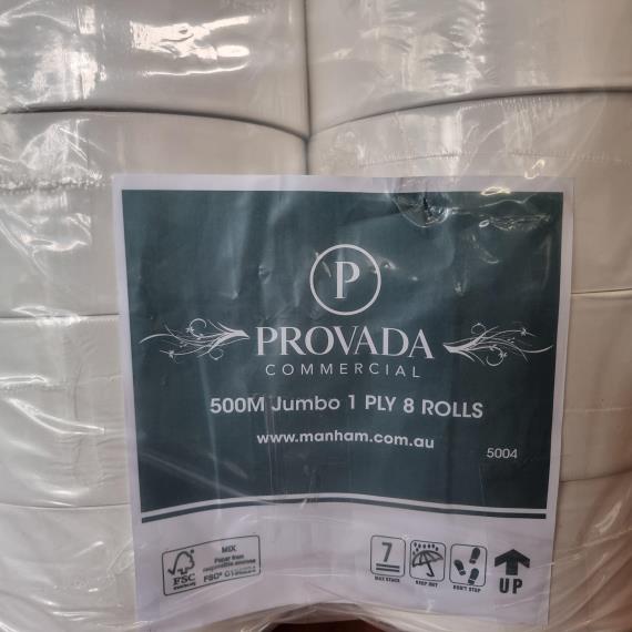 Paper - Toilet Paper Jumbo 8 Rolls 1 Ply