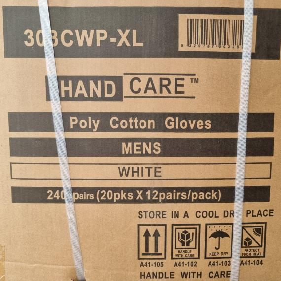 Gloves & Disposables - White Plain Cotton Gloves Mens Knitted